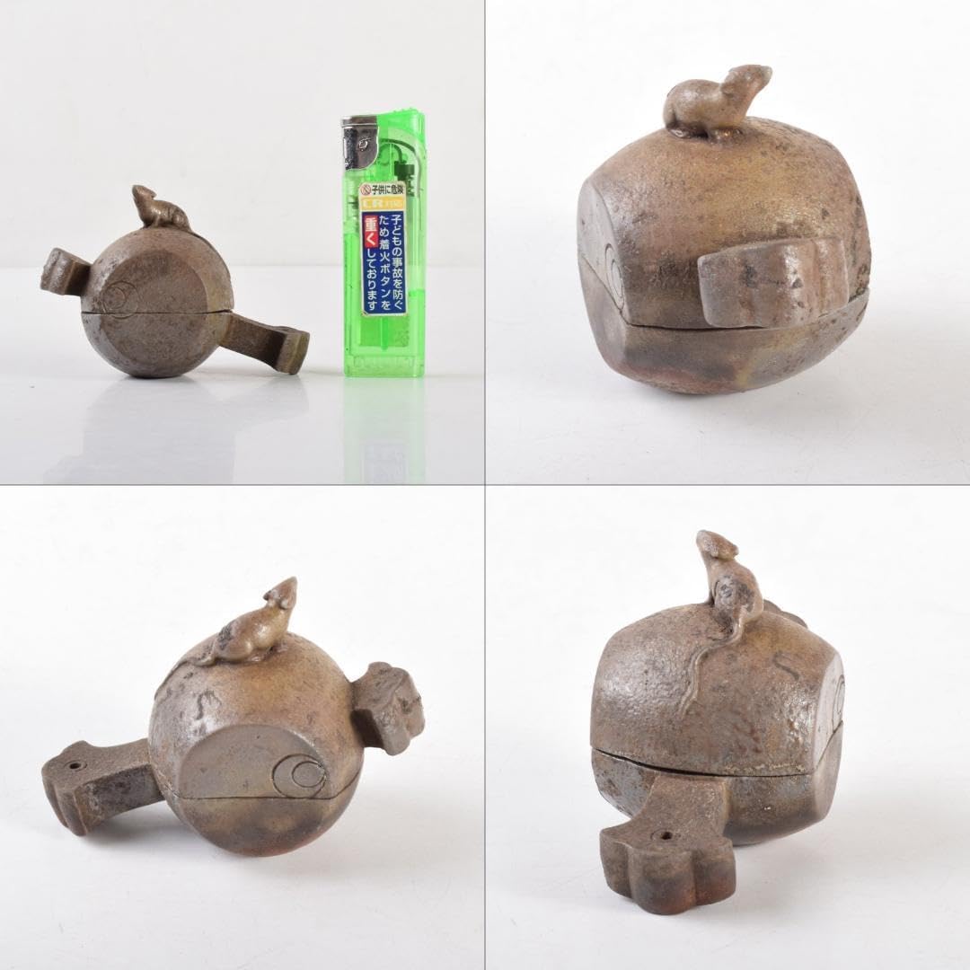 備前焼　古備前　小西陶古造　鼠と小槌　香合　共箱　C　4742 備前焼 古備前 小西陶古造 鼠と小槌 香合 共箱 C 4742